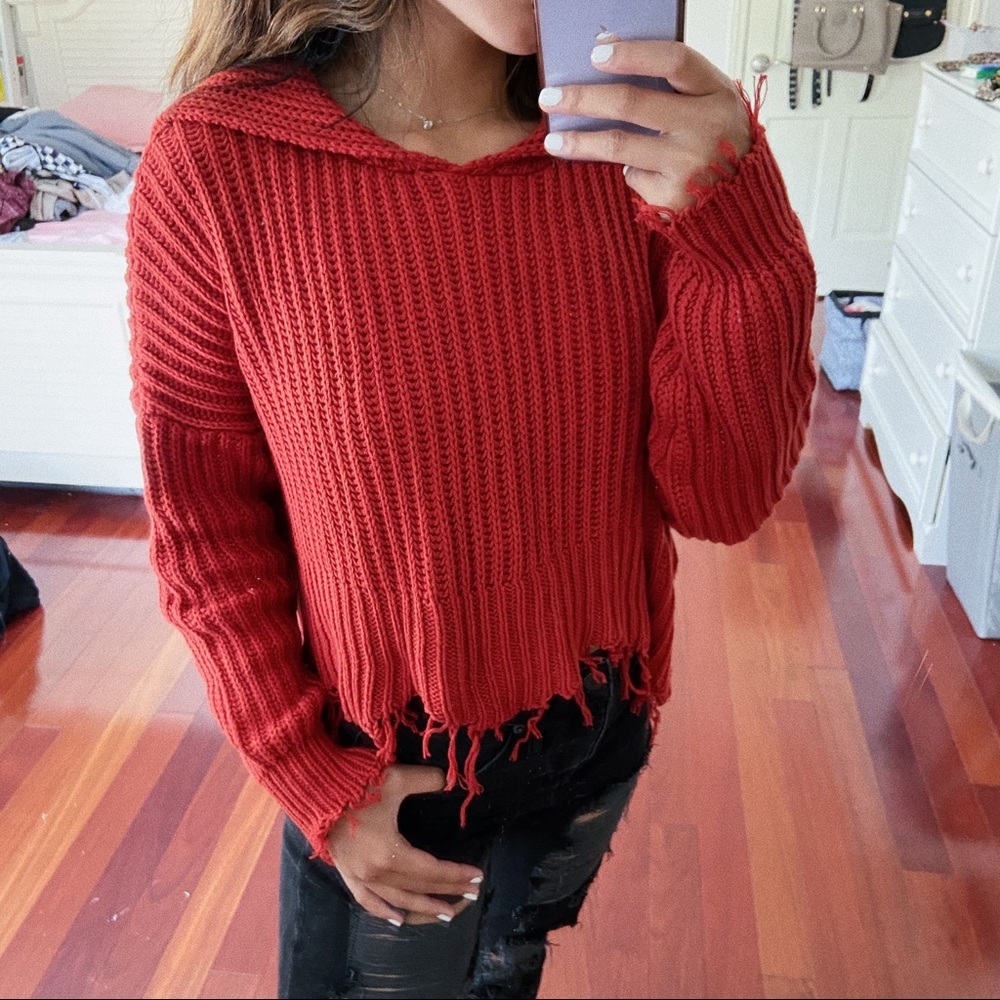 NEW • Knit Distressed Hoodie